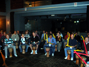 Intercontinental Hotels Group Together We Make a Difference ANZSP Finance and Business Support Conference 2006 Interactive entertainment drumming corporate teambuilding
